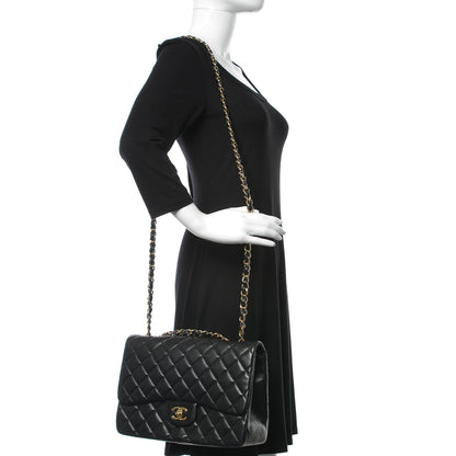 Chanel Lambskin Quilted Jumbo Single Flap Black 2 of 15