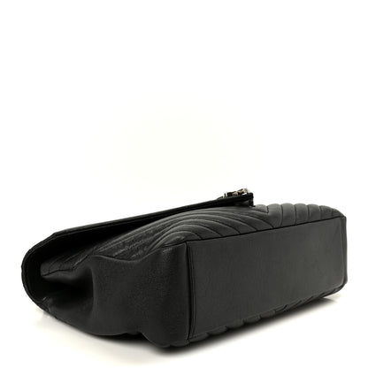 Saint Laurent Sheepskin Matelasse Chevron Monogram Large College Satchel Black 4 of 12