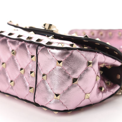 Valentino Garavani Metallic Nappa Micro Rockstud Spike Shoulder Bag Giacinto 7 of 9