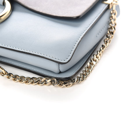 Chloe Suede Calfskin Small Faye Shoulder Bag Fresh Blue 9 of 11