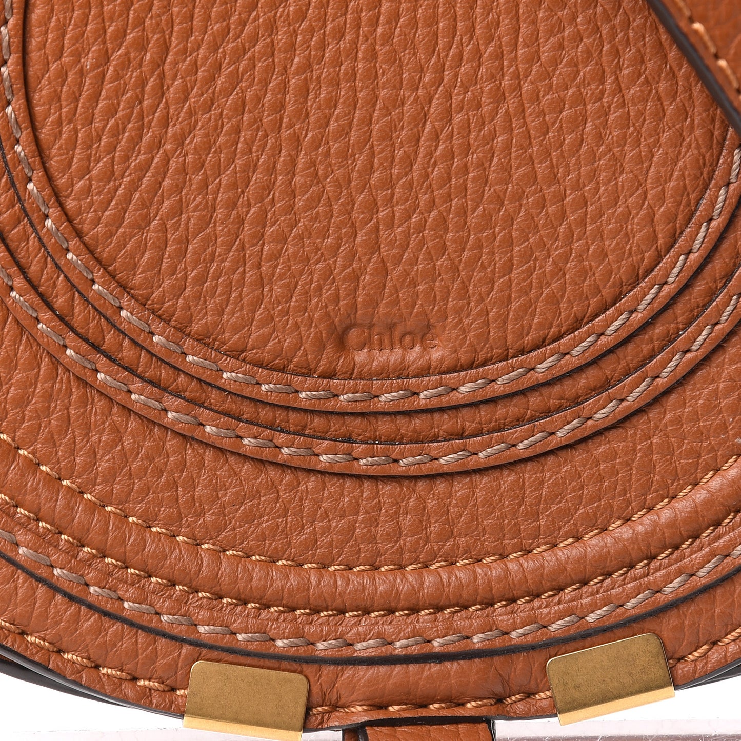 Calfskin Mini Marcie Round Crossbody Bag Tan