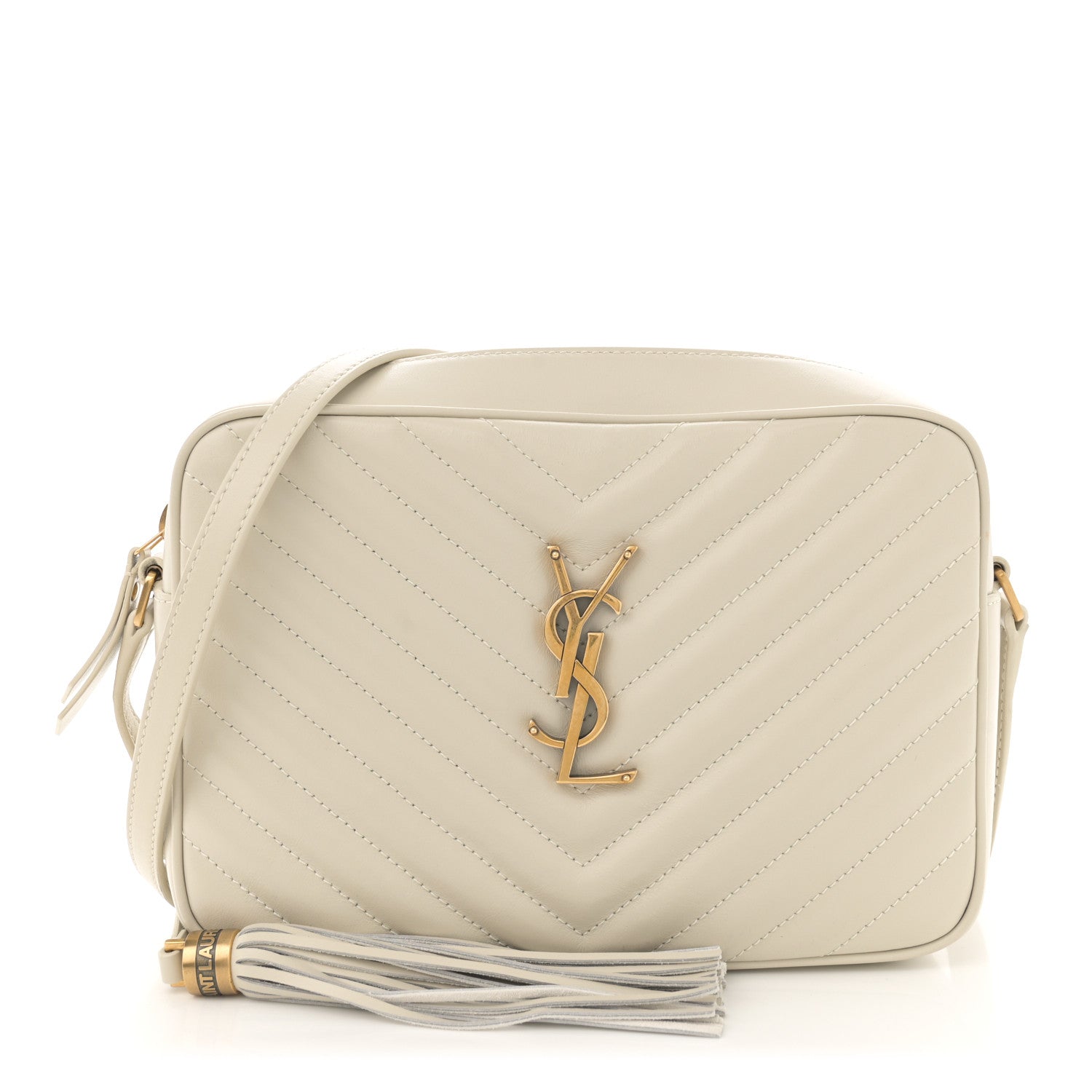 Saint Laurent Calfskin Matelasse Monogram Lou Camera Bag Crema Soft 1 of 12