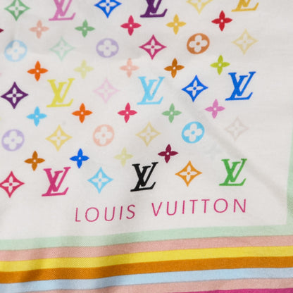 Louis Vuitton Silk Multicolor Square Scarf White 4 of 5