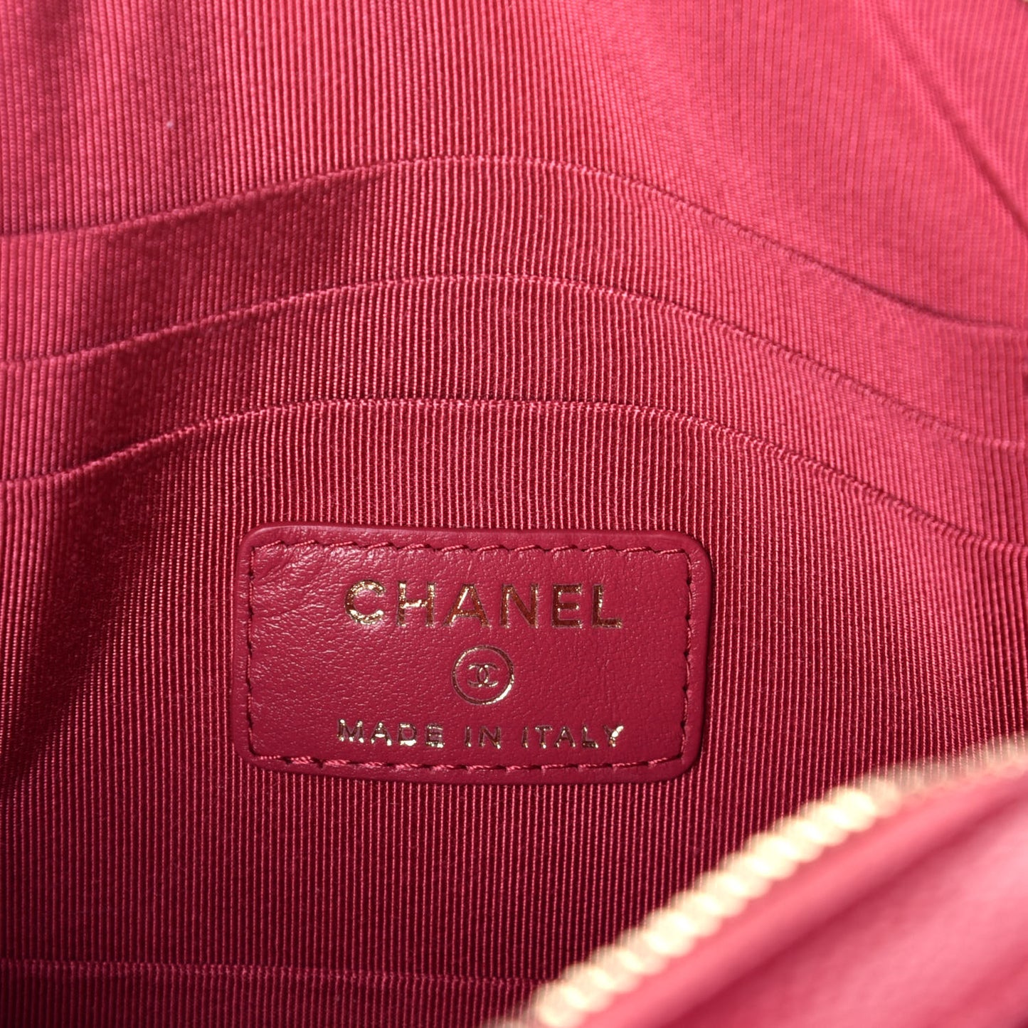 Caviar Quilted Camera Case Dark Pink