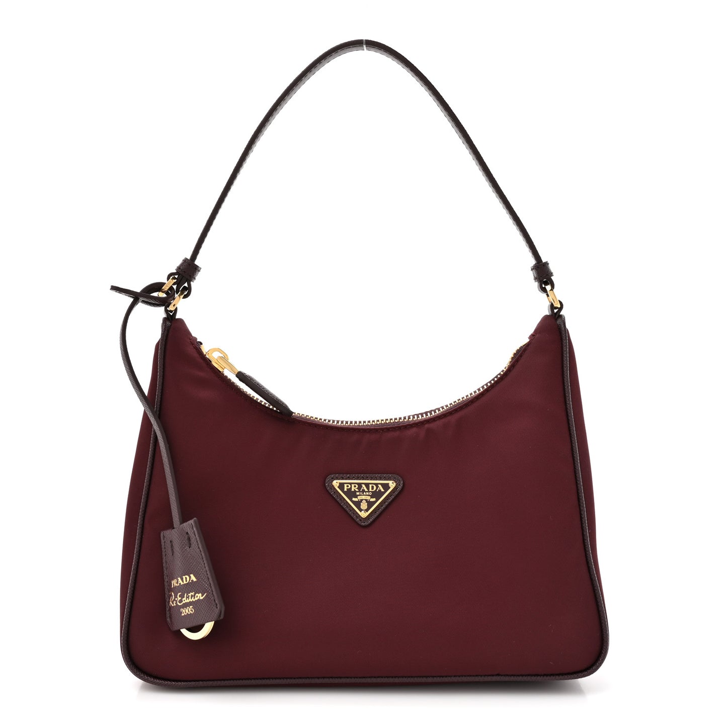 Tessuto Nylon Saffiano Mini Re-Edition 2005 Bag Bordeaux