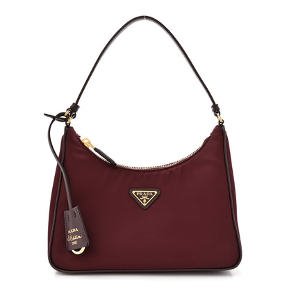 Prada Tessuto Nylon Saffiano Mini Re-Edition 2005 Bag Bordeaux 1 of 9