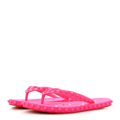 Christian Louboutin Rubber Spike Loubi Donna Flip Flop 37 Pink 4 of 8
