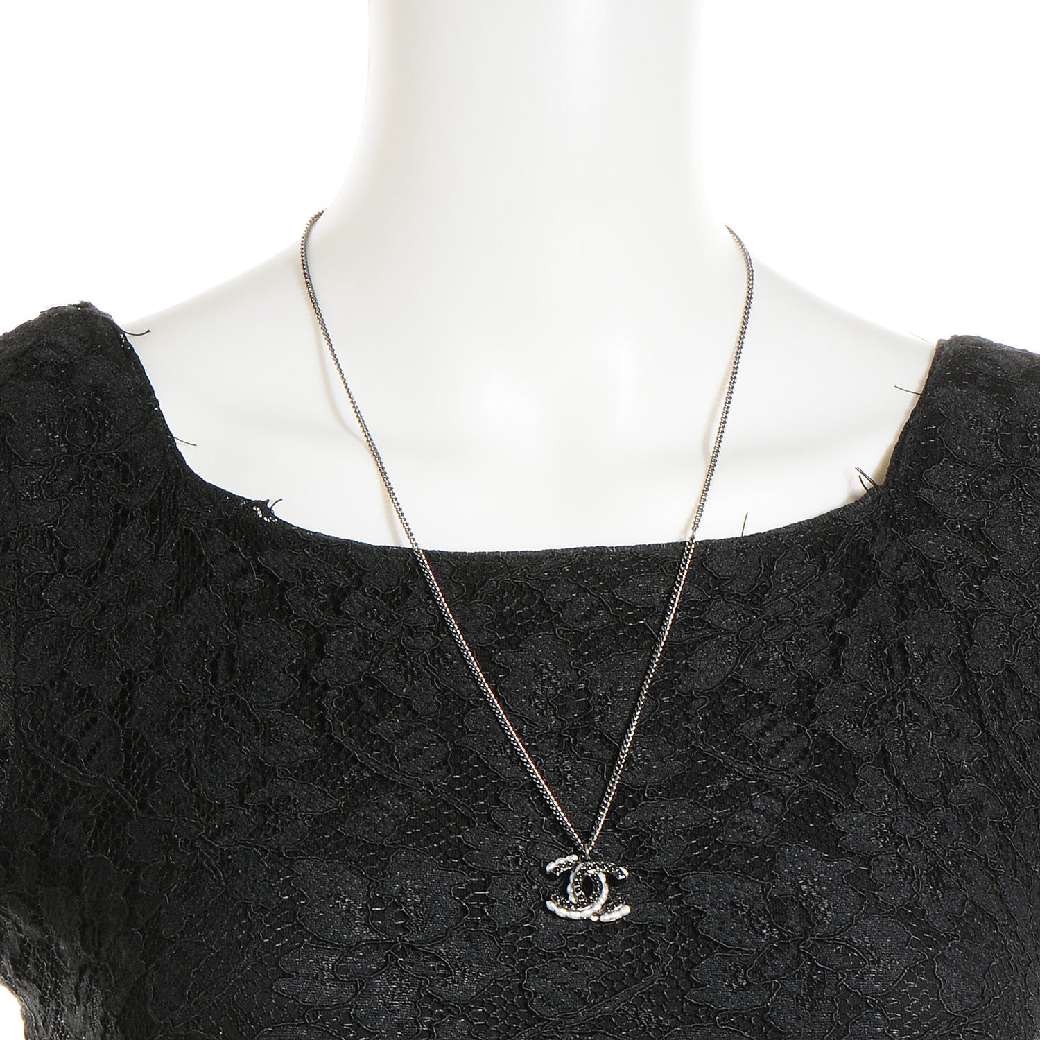 Chanel Ruthenium Pearl CC Long Pendant Necklace 2 of 5