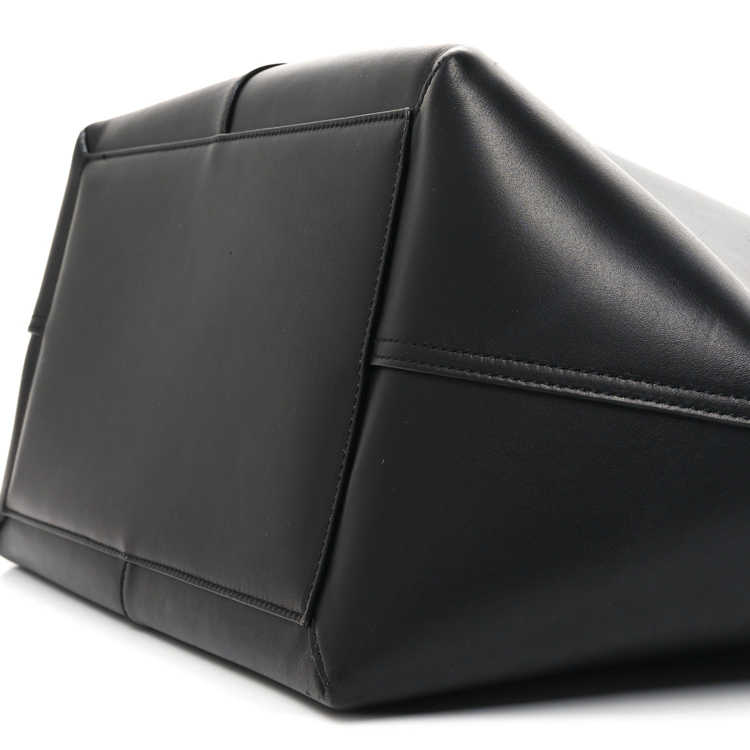 Saint Laurent Smooth Calfskin Maxi Trapezoid Shopping Tote Black 10 of 10