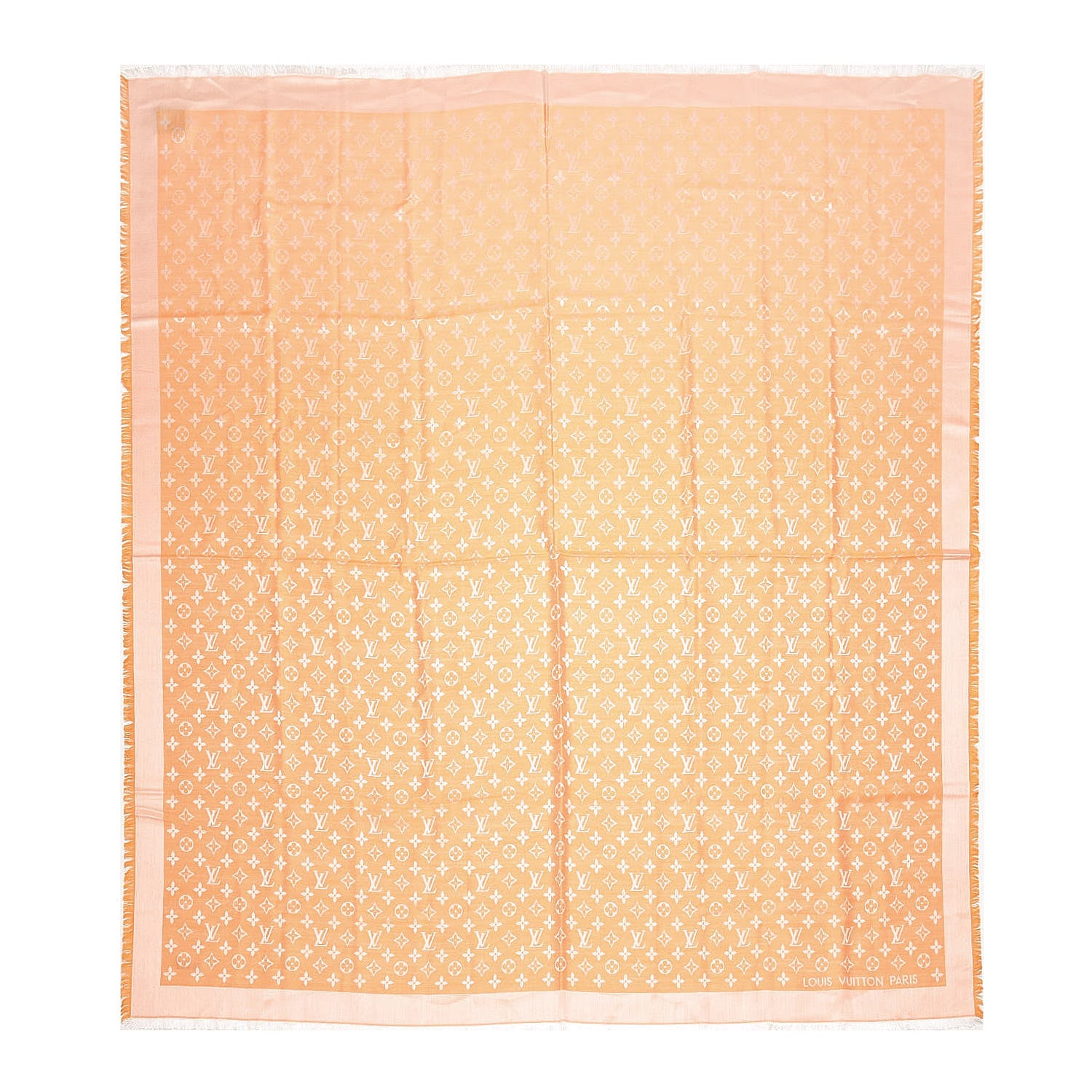 Louis Vuitton Wool Silk Monogram Denim Shawl Orange 1 of 4