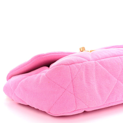 Chanel Denim Quilted Medium Chanel 19 Flap Neon Pink 9 of 10