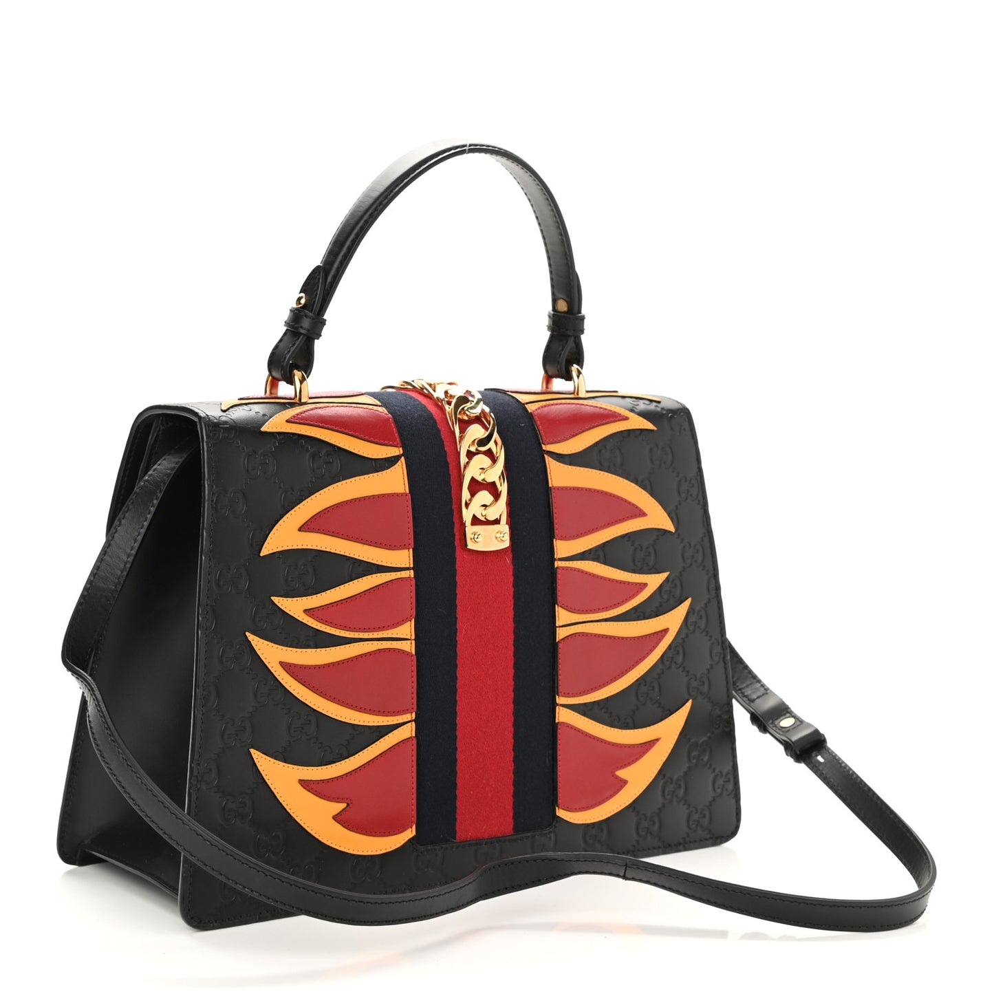 Guccissima Signature Medium Sylvie Top Handle Bag Black