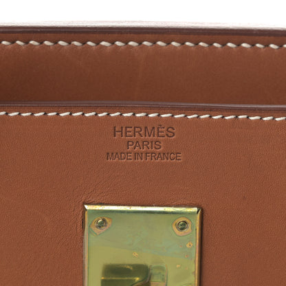 Hermes Toile Natural Barenia Flag HAC Birkin 50 Fauve 7 of 13
