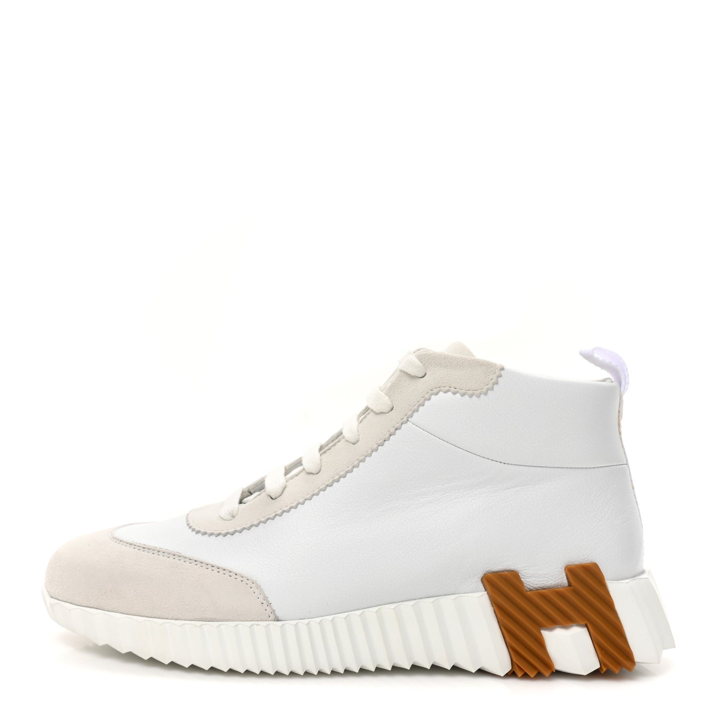 Goatskin Suede Hip-Hop High Top Sneakers 38 White