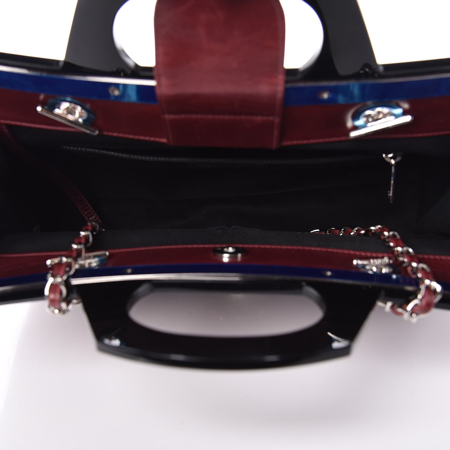 Chanel Glazed Calfskin Quilted Small CC Delivery Tote Burgundy 5 of 10