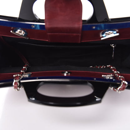Chanel Glazed Calfskin Quilted Small CC Delivery Tote Burgundy 5 of 10
