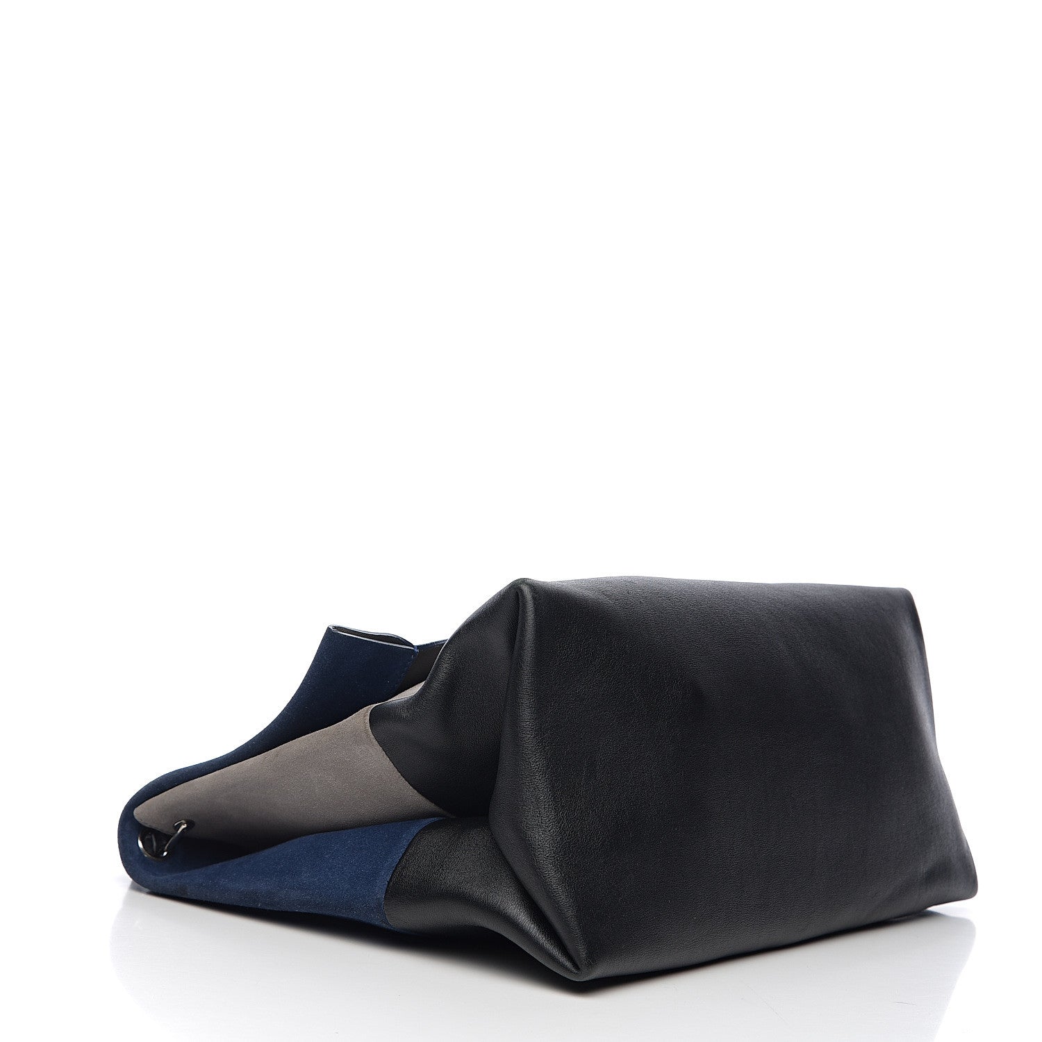 Celine Calfskin Suede All Soft Shoulder Bag Ocean Blue 3 of 9