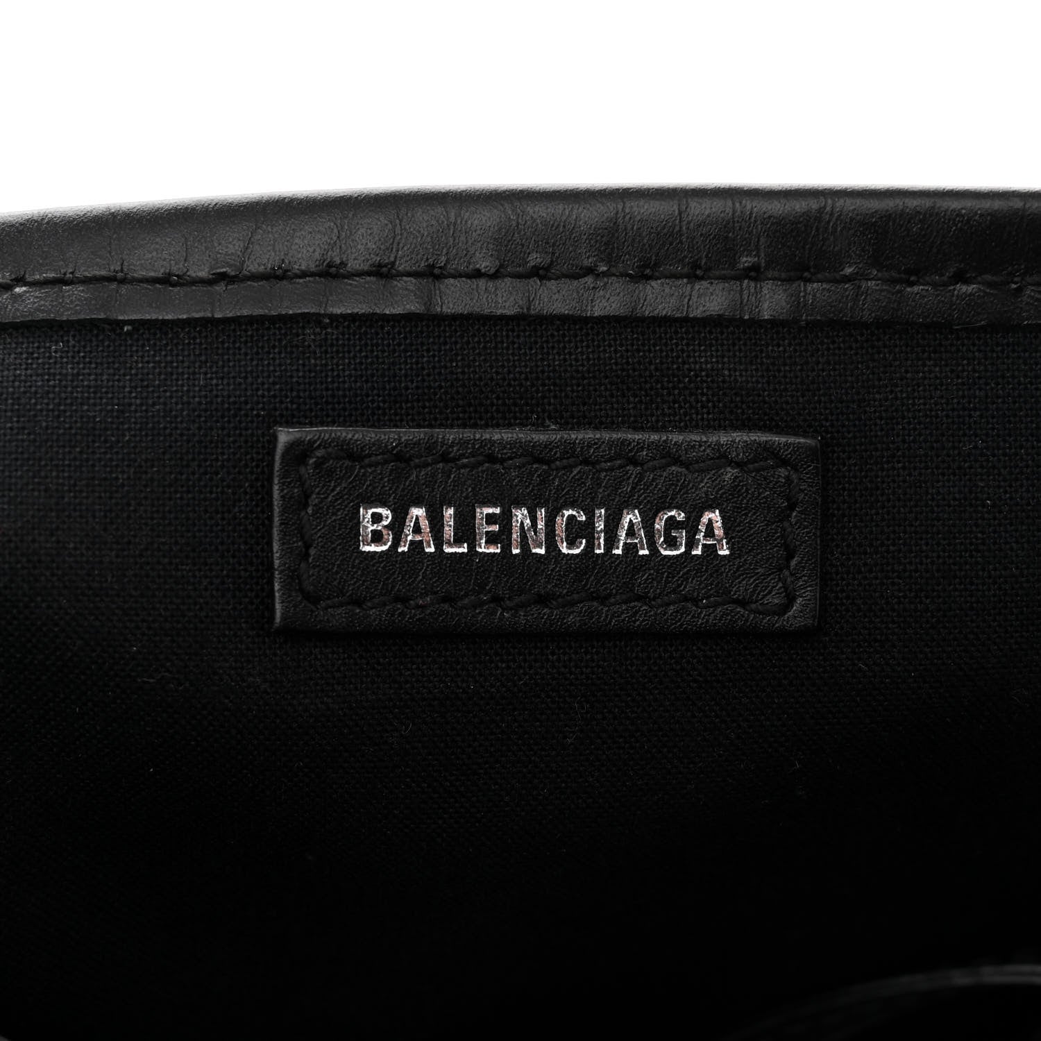 Balenciaga Cotton Canvas Satin Calfskin Leopard Print Navy Cabas XS Beige Black 7 of 11