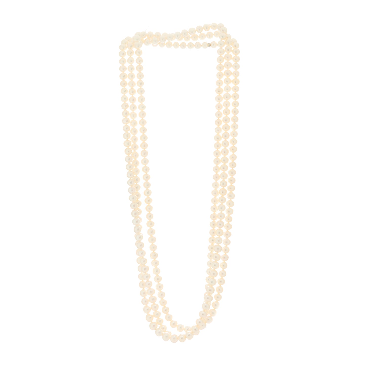 Sterling Silver Pearl 6-7mm Ziegfeld Strand Necklace 80"