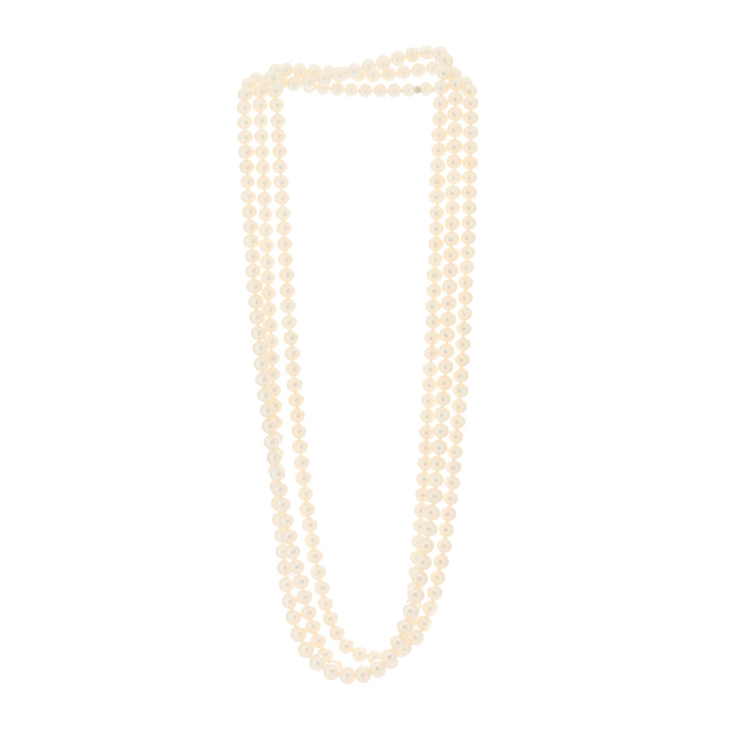 Tiffany Sterling Silver Pearl 6-7mm Ziegfeld Strand Necklace 80" 3 of 8