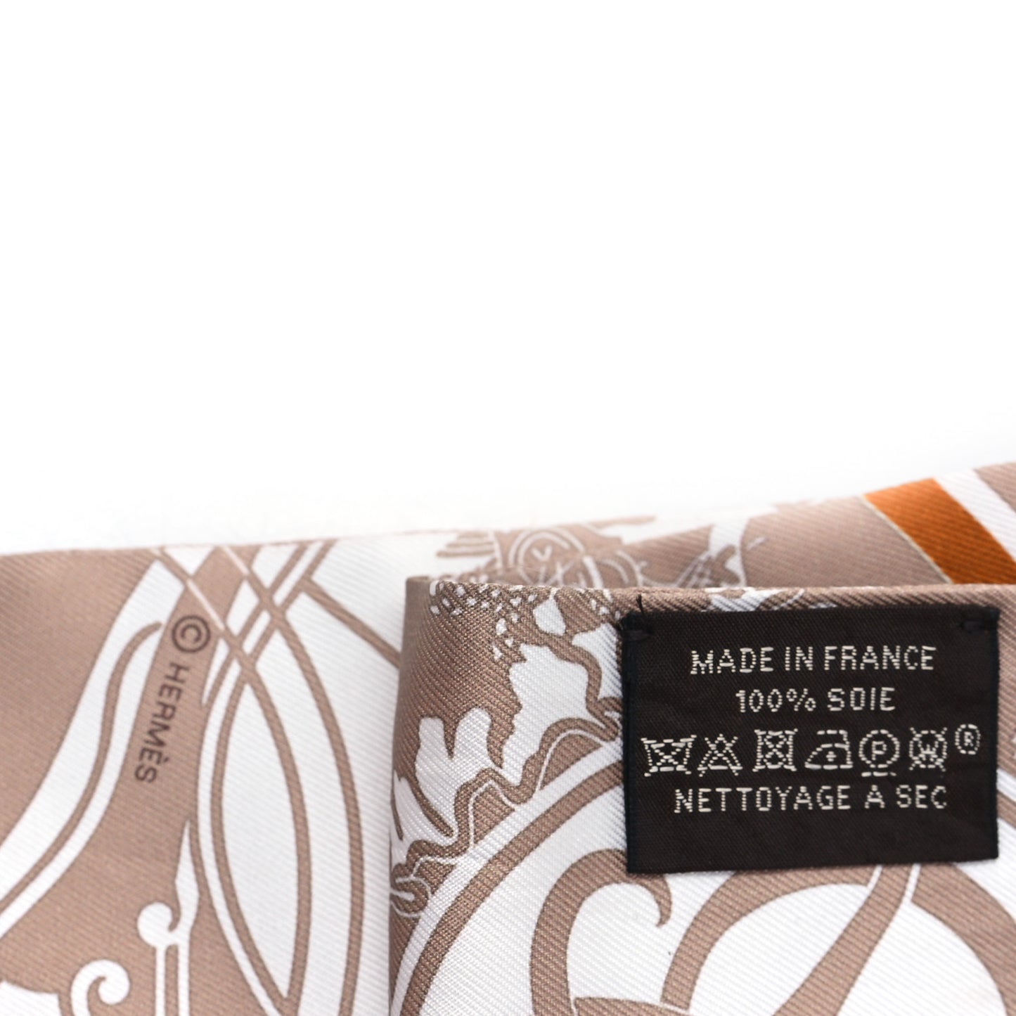 Silk Ex-Libris Twilly Beige White Caramel