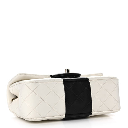 Chanel Lambskin Quilted Mini Rectangular Flap White Black 4 of 11