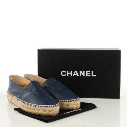 Chanel Lambskin Espadrilles 37 Dark Navy 7 of 11