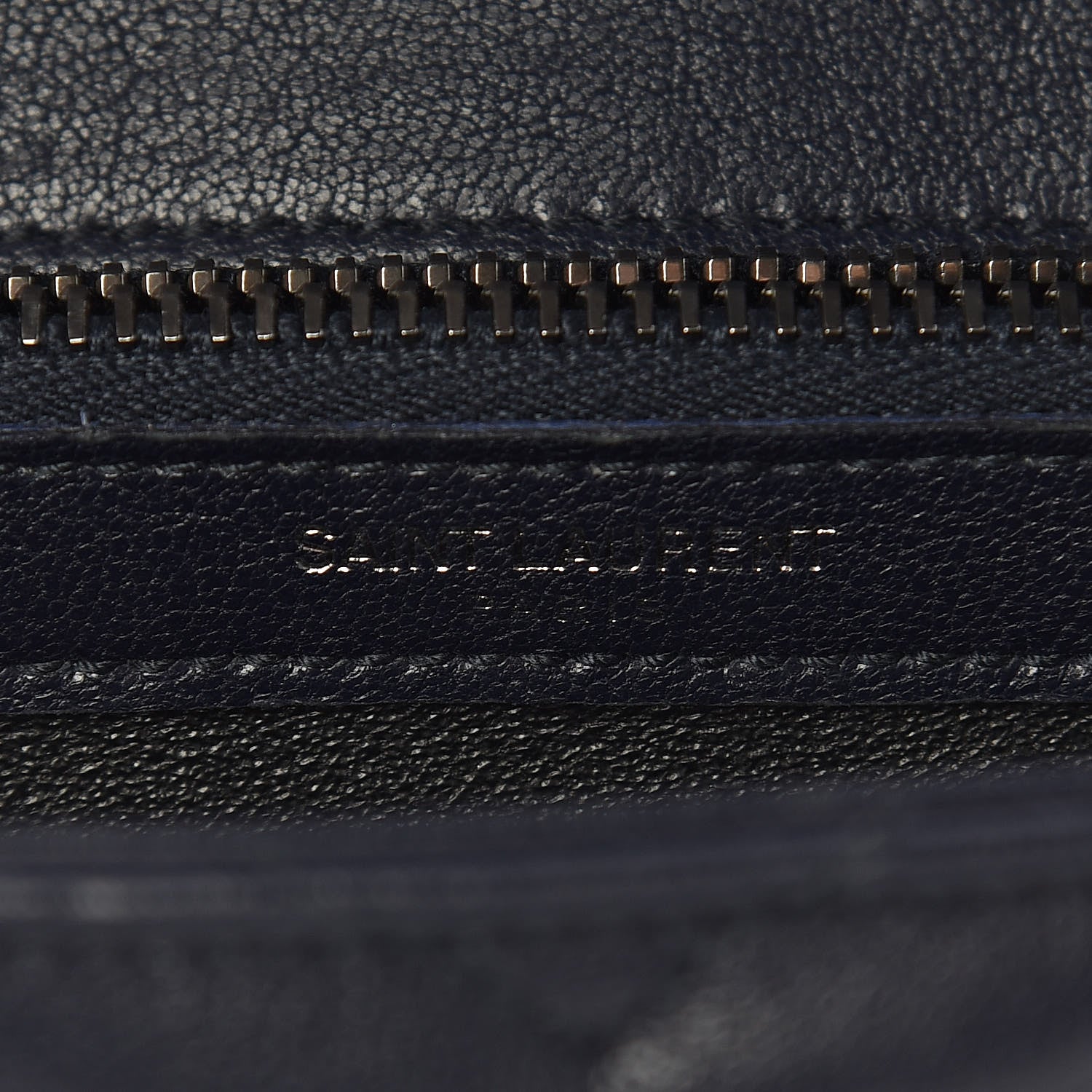 Saint Laurent Sheepskin Matelasse Chevron Monogram Medium College Bag Deep Marine 7 of 15