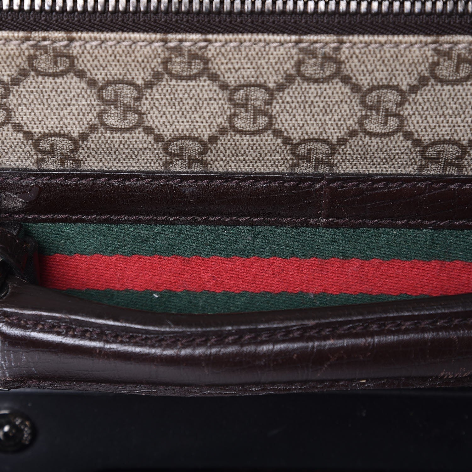Gucci GG Plus Monogram Small Web Trolley Brown 37 of 41