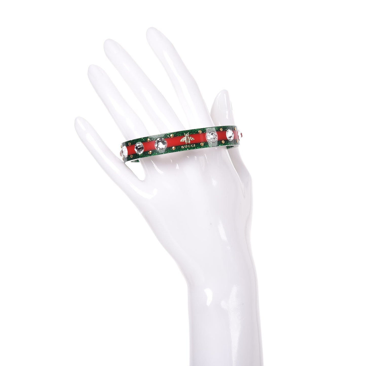 Crystal Web Cuff Green Red