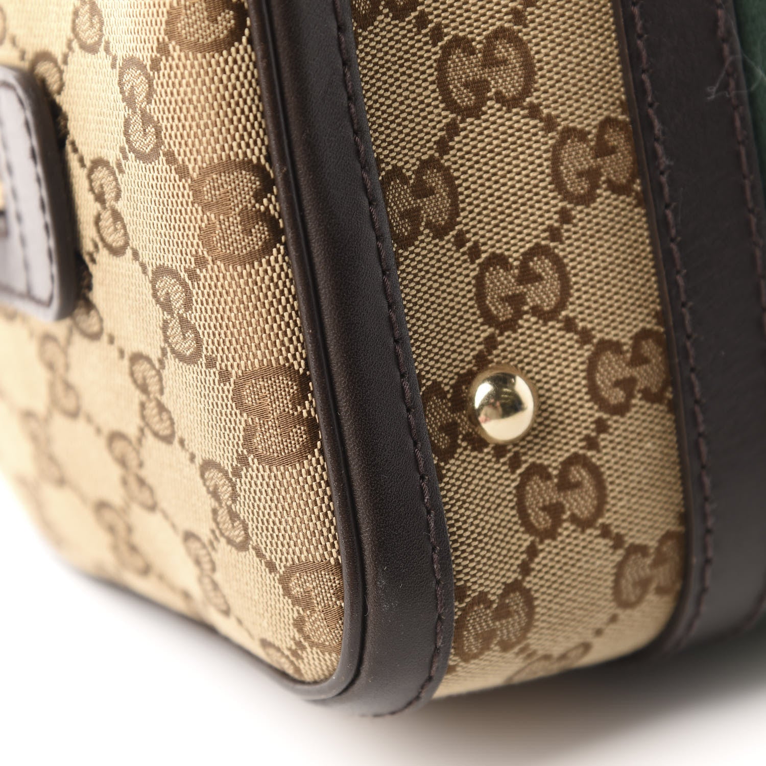 Gucci Monogram Vintage Web Small Boston Dark Brown 8 of 14