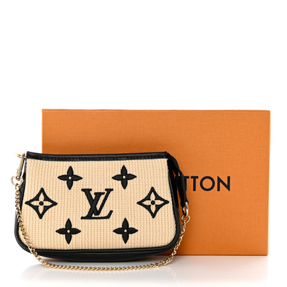 Louis Vuitton Cotton Monogram Giant Mini Pochette Accessories Beige Black 7 of 7