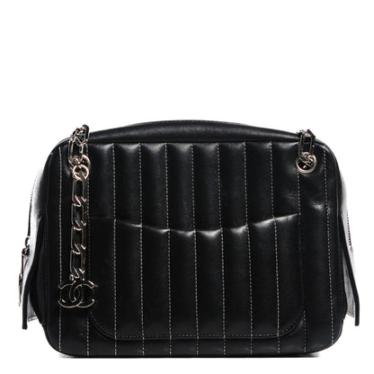 Chanel Lambskin Vertical Quilted Mademoiselle Small Camera Case Black 1 of 10