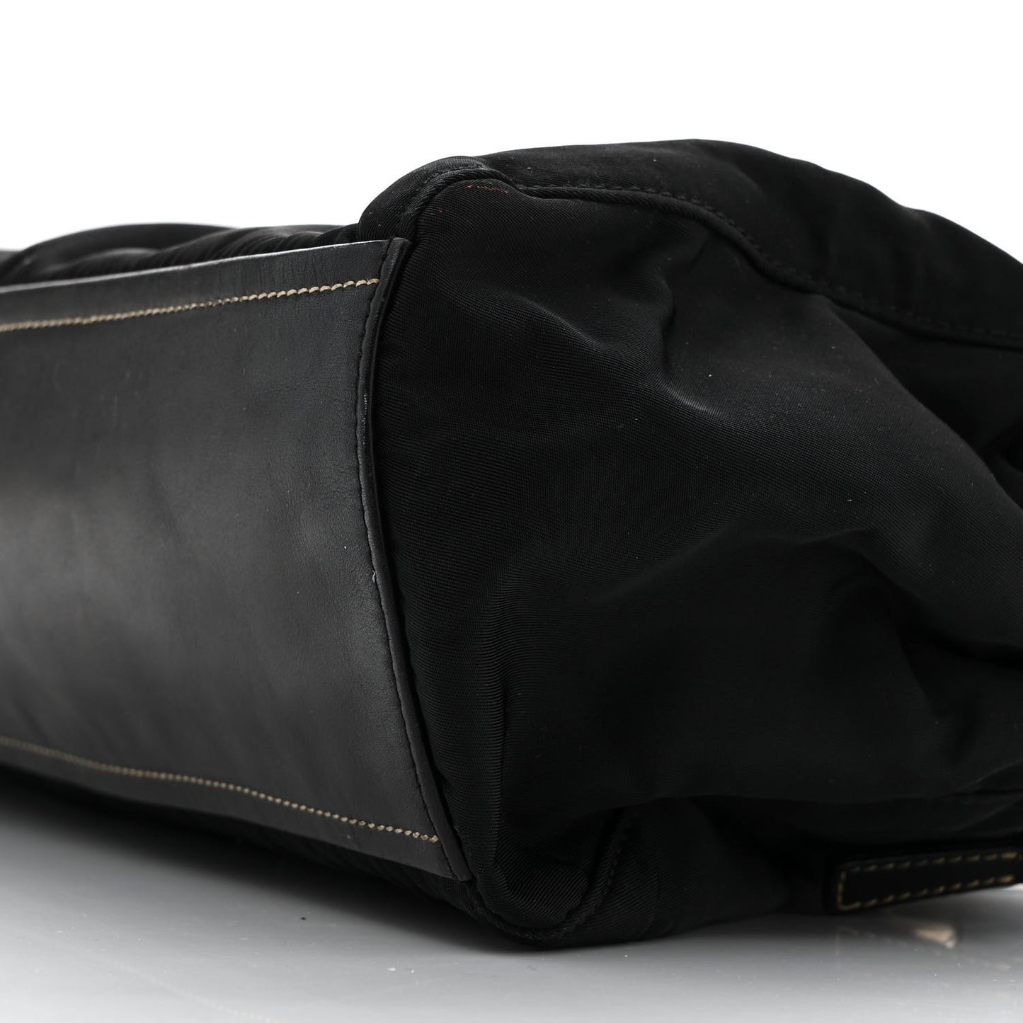 Nylon Royal Calf Easy Foldover Pushlock Satchel Black