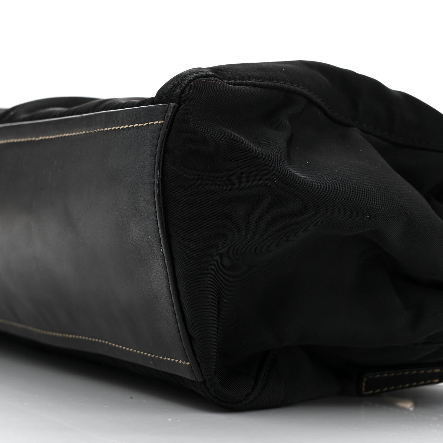 Prada Nylon Royal Calf Easy Foldover Pushlock Satchel Black 10 of 14