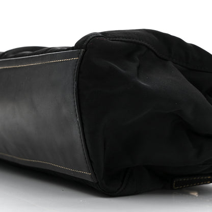 Prada Nylon Royal Calf Easy Foldover Pushlock Satchel Black 10 of 14