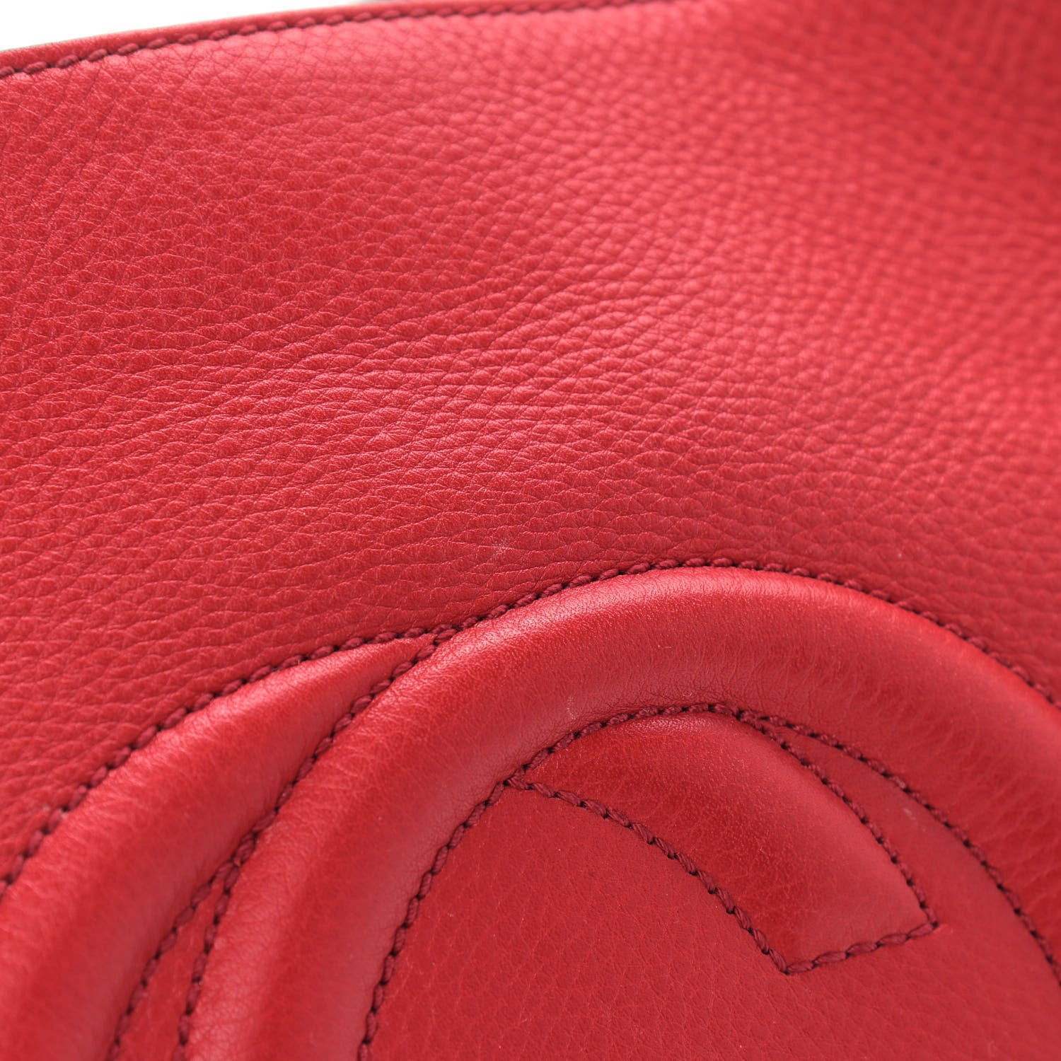 Gucci Pebbled Calfskin Medium Soho Chain Shoulder Bag Tabasco Red 12 of 12