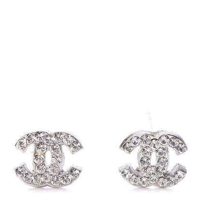 Chanel Crystal Mini Timeless CC Earrings Silver 1 of 4