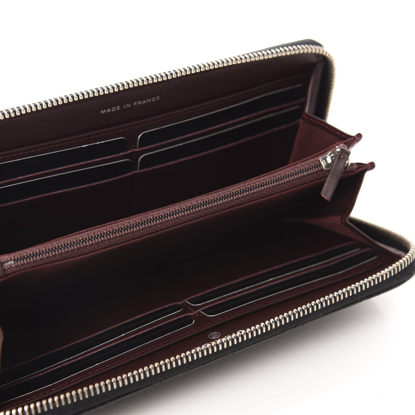 Caviar Quilted Large Gusset Zip Around Wallet Black