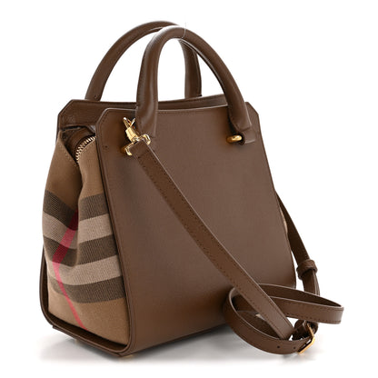 Burberry Calfskin Mega Check Mini Banwell Tote Earth 3 of 11