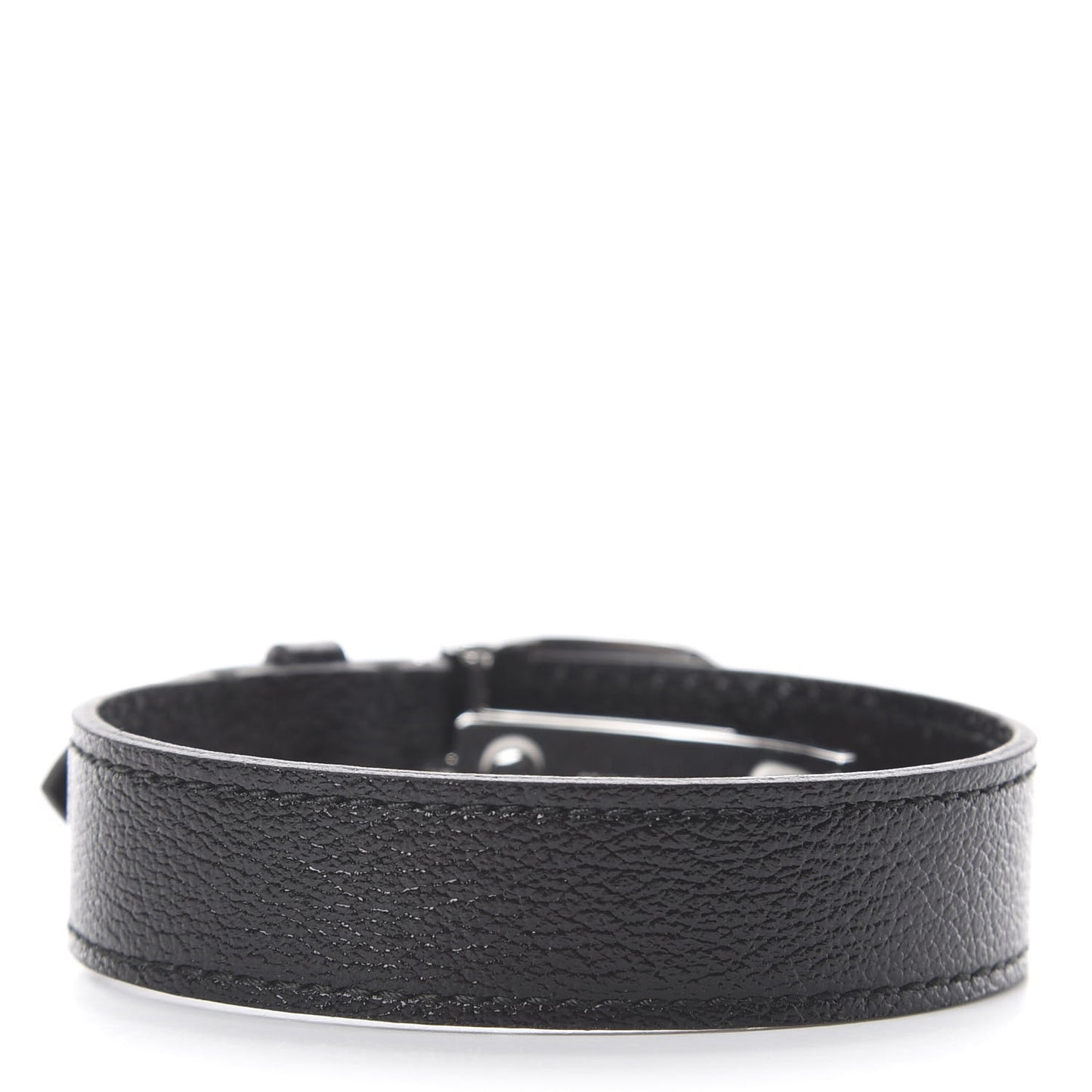 Stainless Steel 18K Yellow Gold Calfskin Interlocking G Bracelet Black