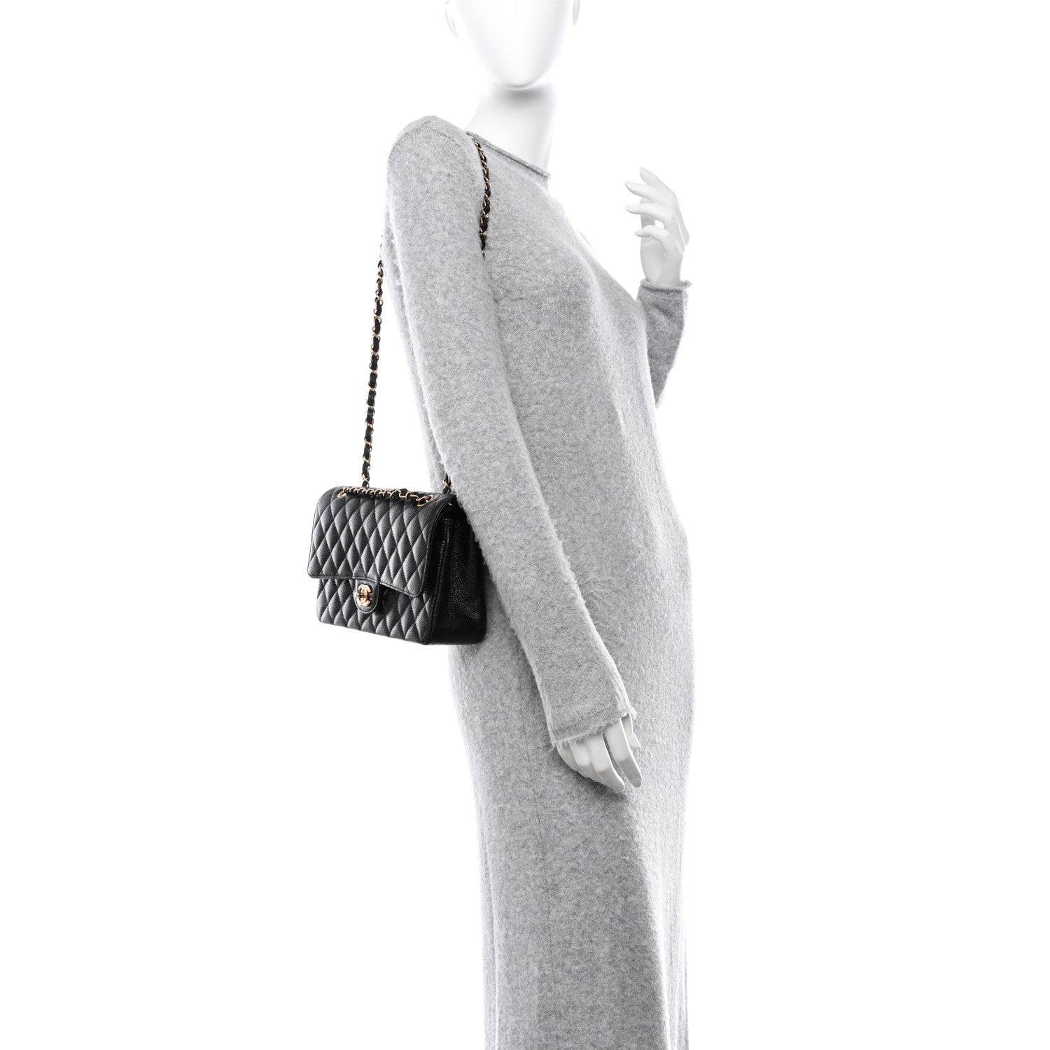 Chanel Caviar Quilted Medium Double Flap Black 2 of 11