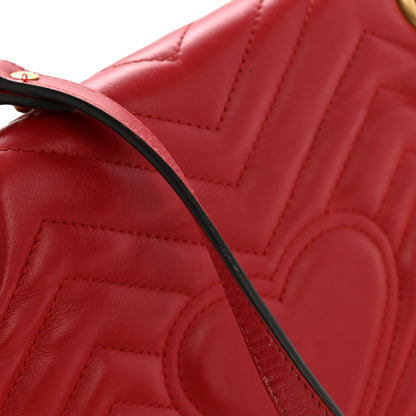 Gucci Calfskin Matelasse Small GG Marmont Shoulder Bag Hibiscus Red 13 of 15