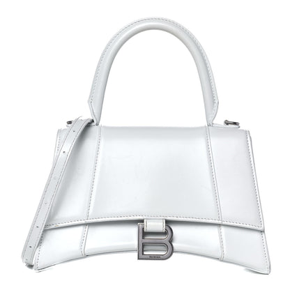 Balenciaga Shiny Box Calfskin Small Hourglass Top Handle Bag White 1 of 20