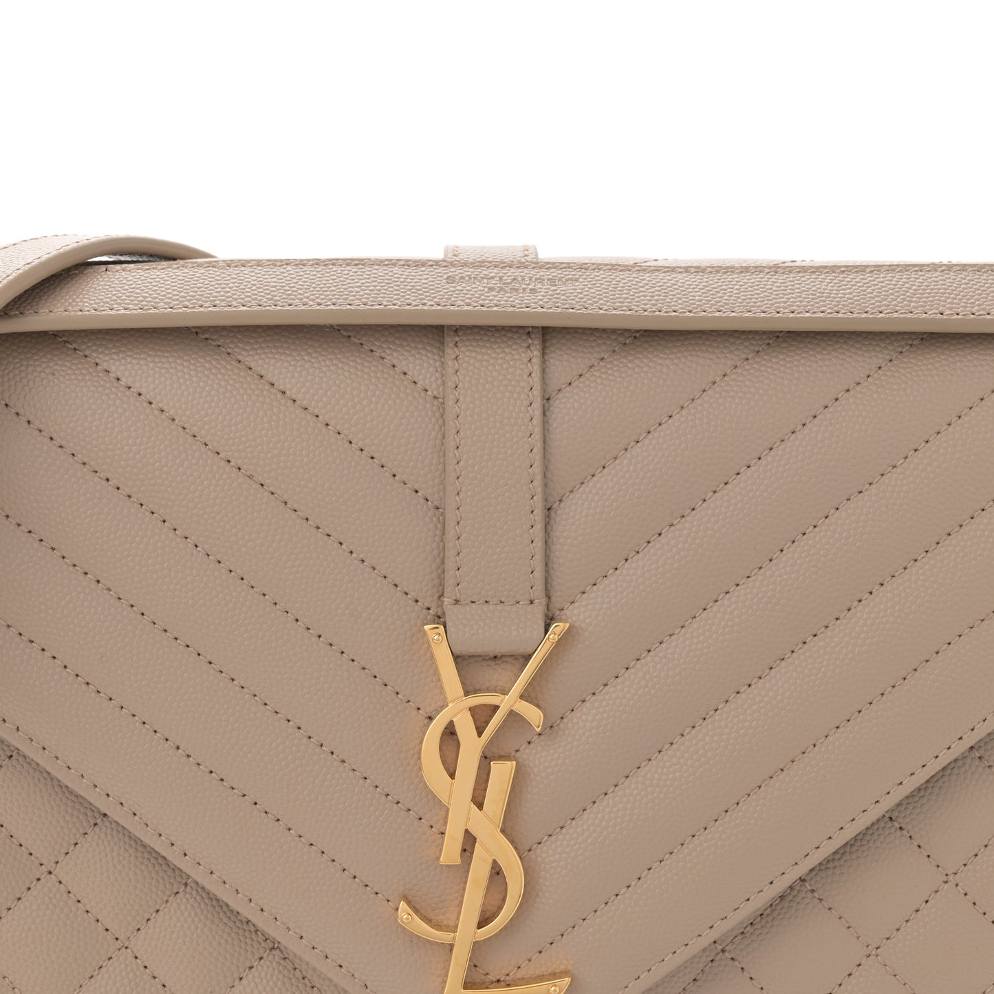 Grain De Poudre Mixed Matelasse Large Triquilt Monogram Satchel Dark Beige