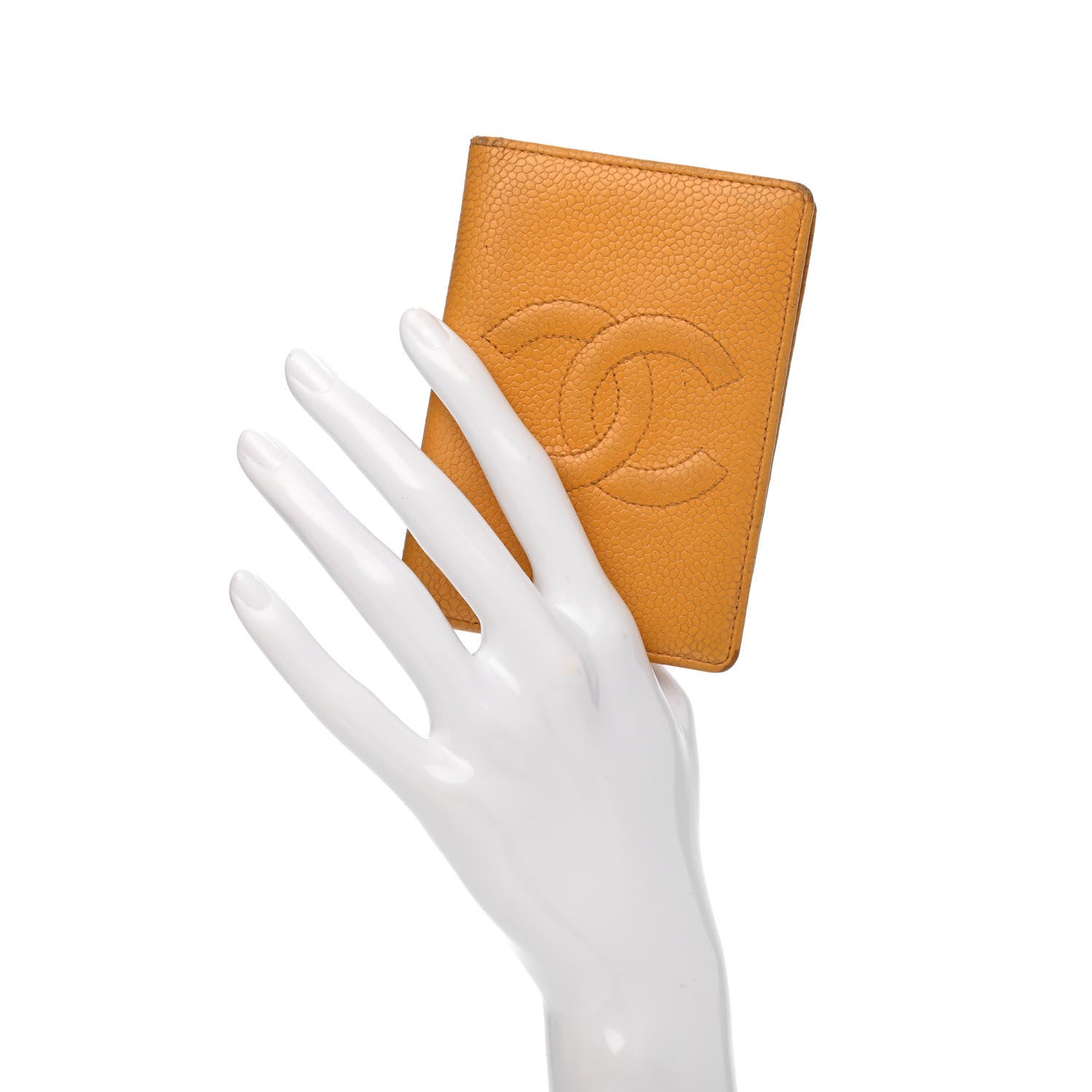 Chanel Caviar Timeless CC Card Holder Wallet Yellow 2 of 14