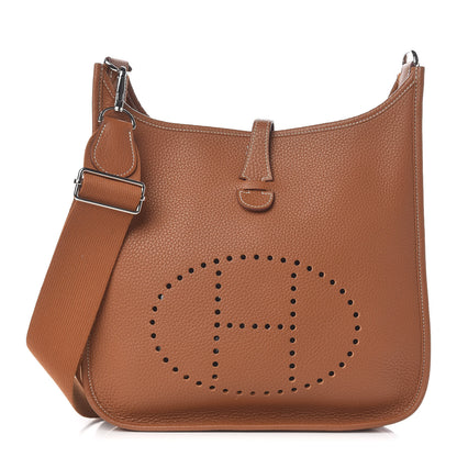 Hermes Taurillon Clemence Evelyne III PM Gold 2 of 14