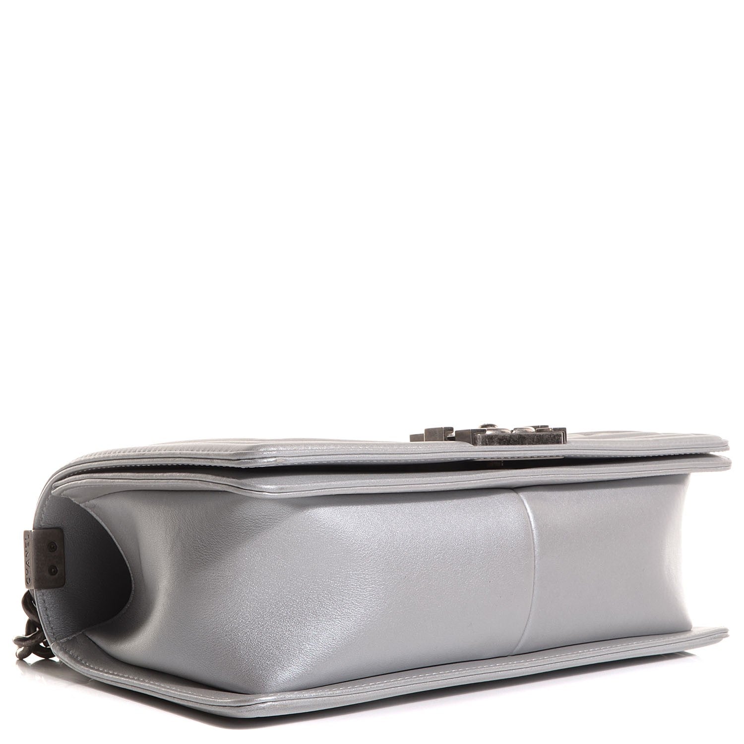 Chanel Metallic Calfskin Quilted Medium Boy Flap Silver 4 of 9