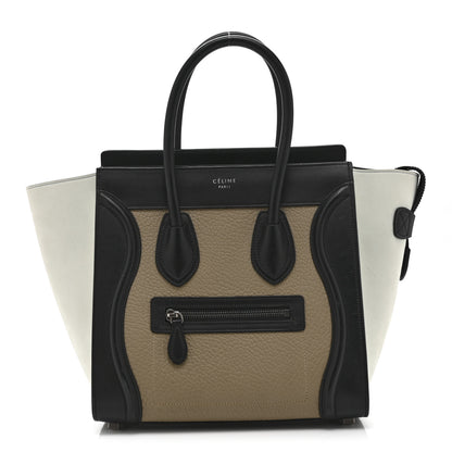 Celine Bullhide Drummed Calfskin Micro Tri-Color Luggage Antarctic 1 of 12