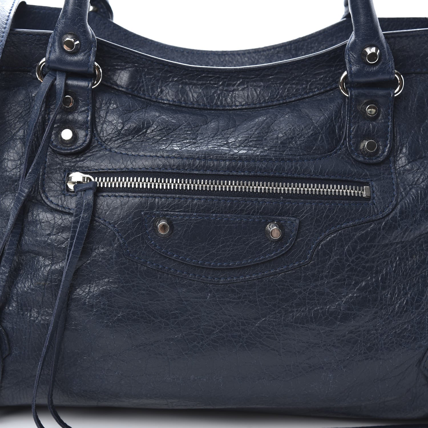 Balenciaga Agneau Classic Silver Hardware City Blue Obscur 8 of 13
